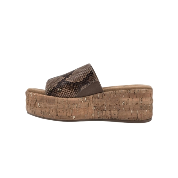 WHITE MOUNTAIN womens Diligent Slide flatform Sandal Snake print size 8.5M - Picture 4 of 6